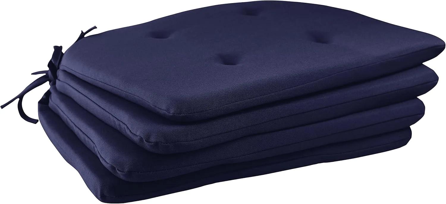 Cojín para Silla Capitonado — Azul Marino (Set 4 Piezas)