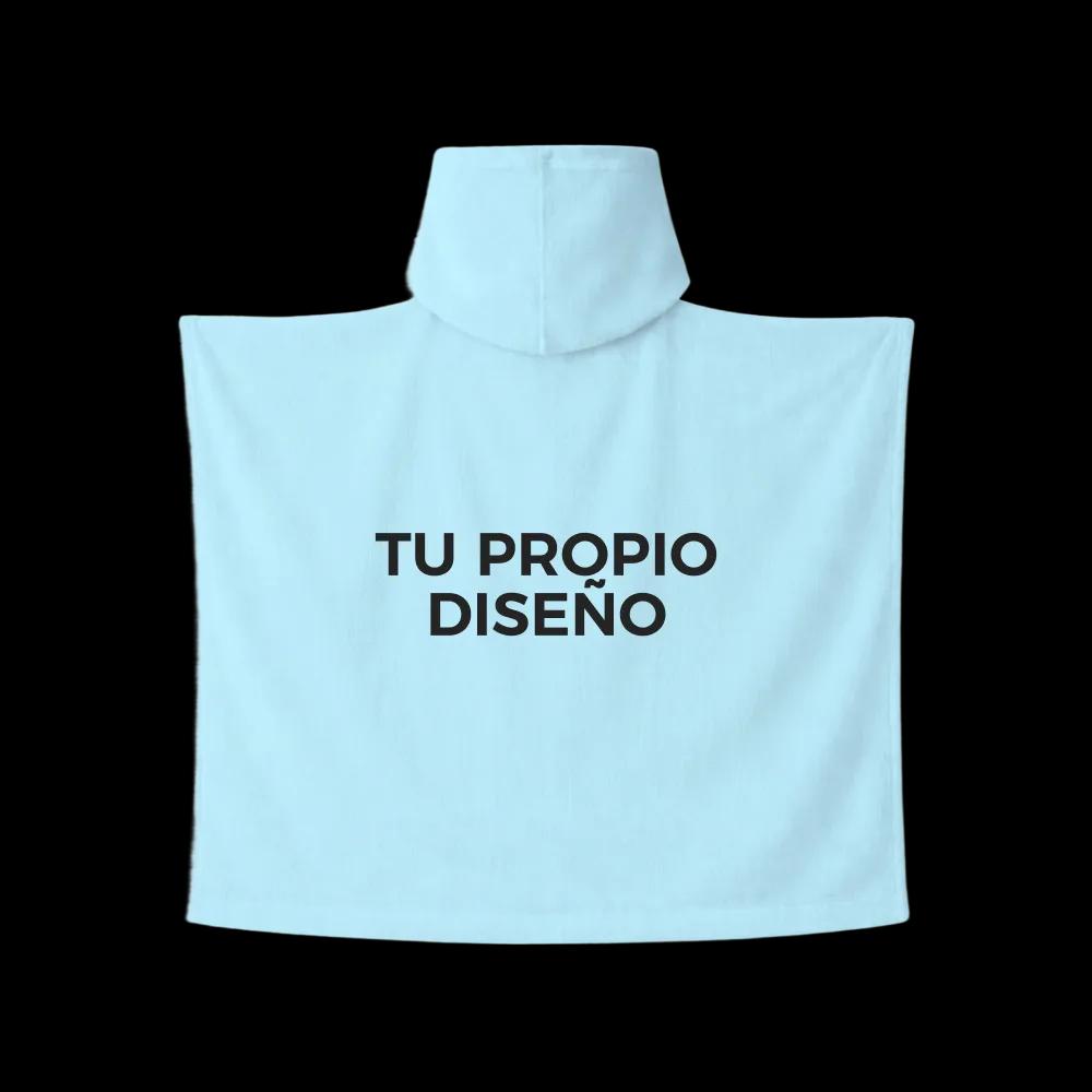 Salida de Baño Infantil con Gorro Personalizado — Azul Cielo — Personaliza tu toalla de salida