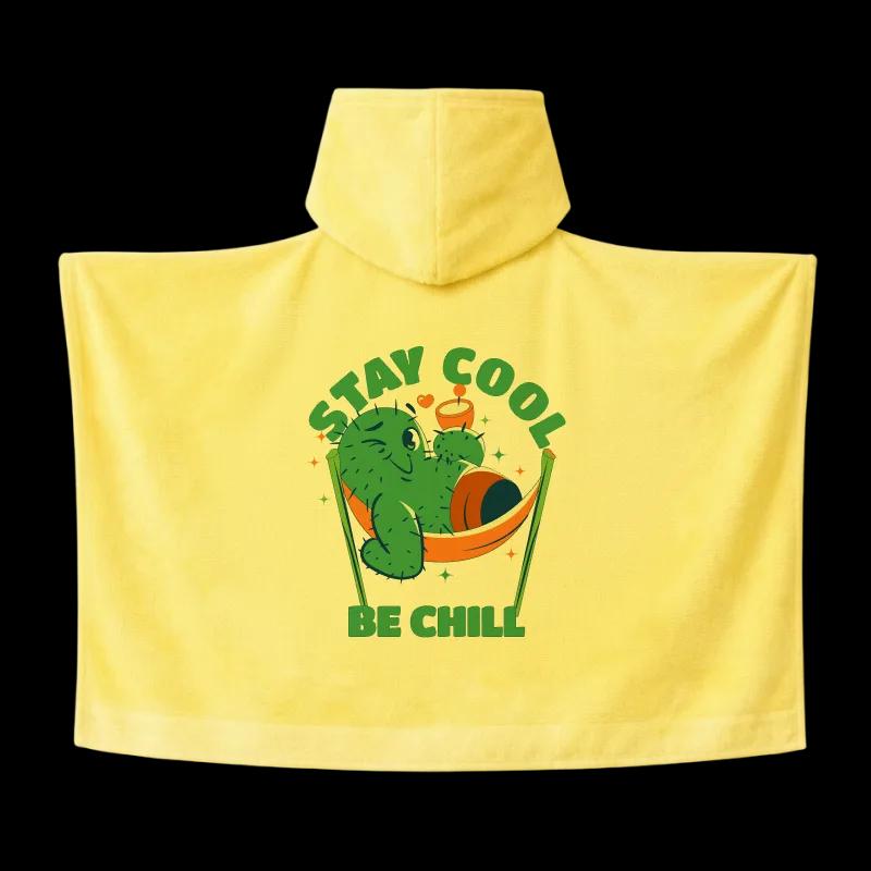 Salida de Baño Infantil con Gorro Amarilla — Stay Cool Cactus | SKU: Y05 — Toallas salida de baño