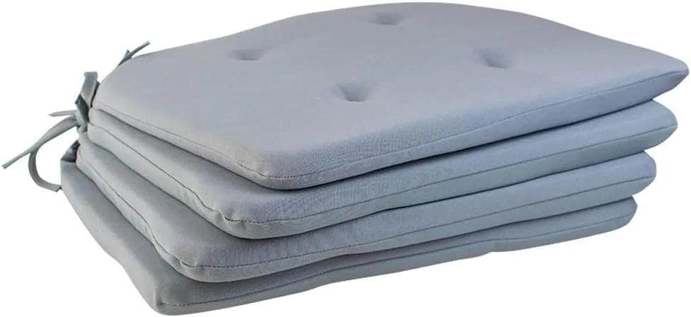 Cojín para Silla Capitonado — Gris (Set 4 Piezas)