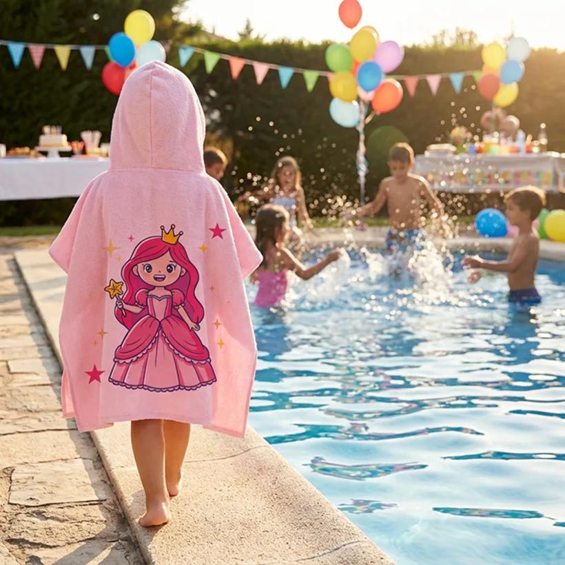 Salida de Baño Infantil con Gorro Rosa — Princesa | SKU: P04 — Toallas salida de baño