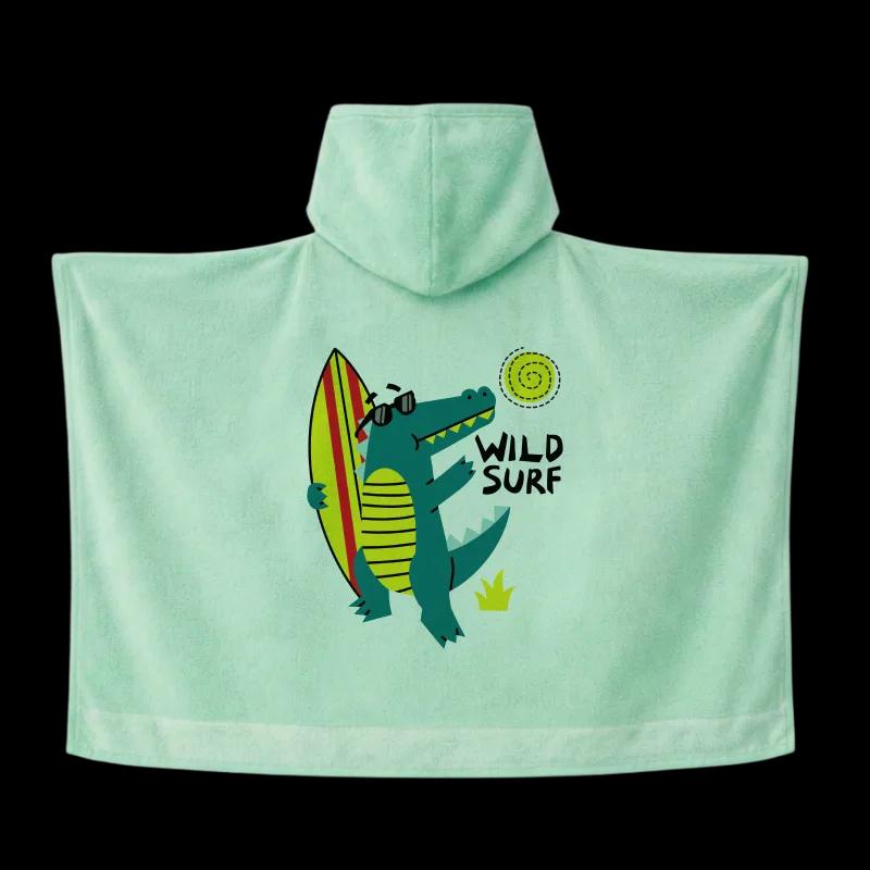 Salida de Baño Infantil con Gorro — Verde