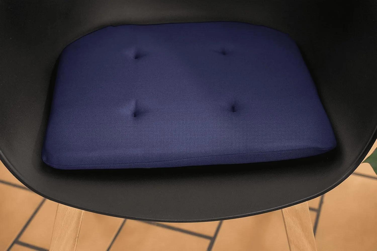 Cojín para Silla Capitonado — Azul Marino (Set 4 Piezas) — Cojines