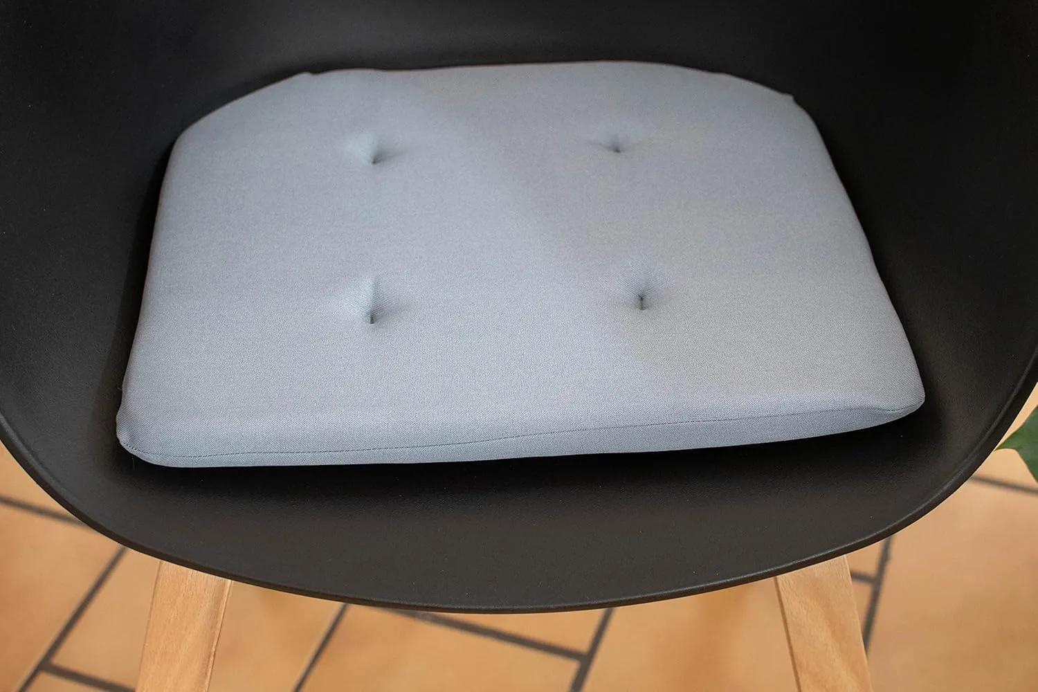 Cojín para Silla Capitonado — Gris (Set 4 Piezas) — Cojines