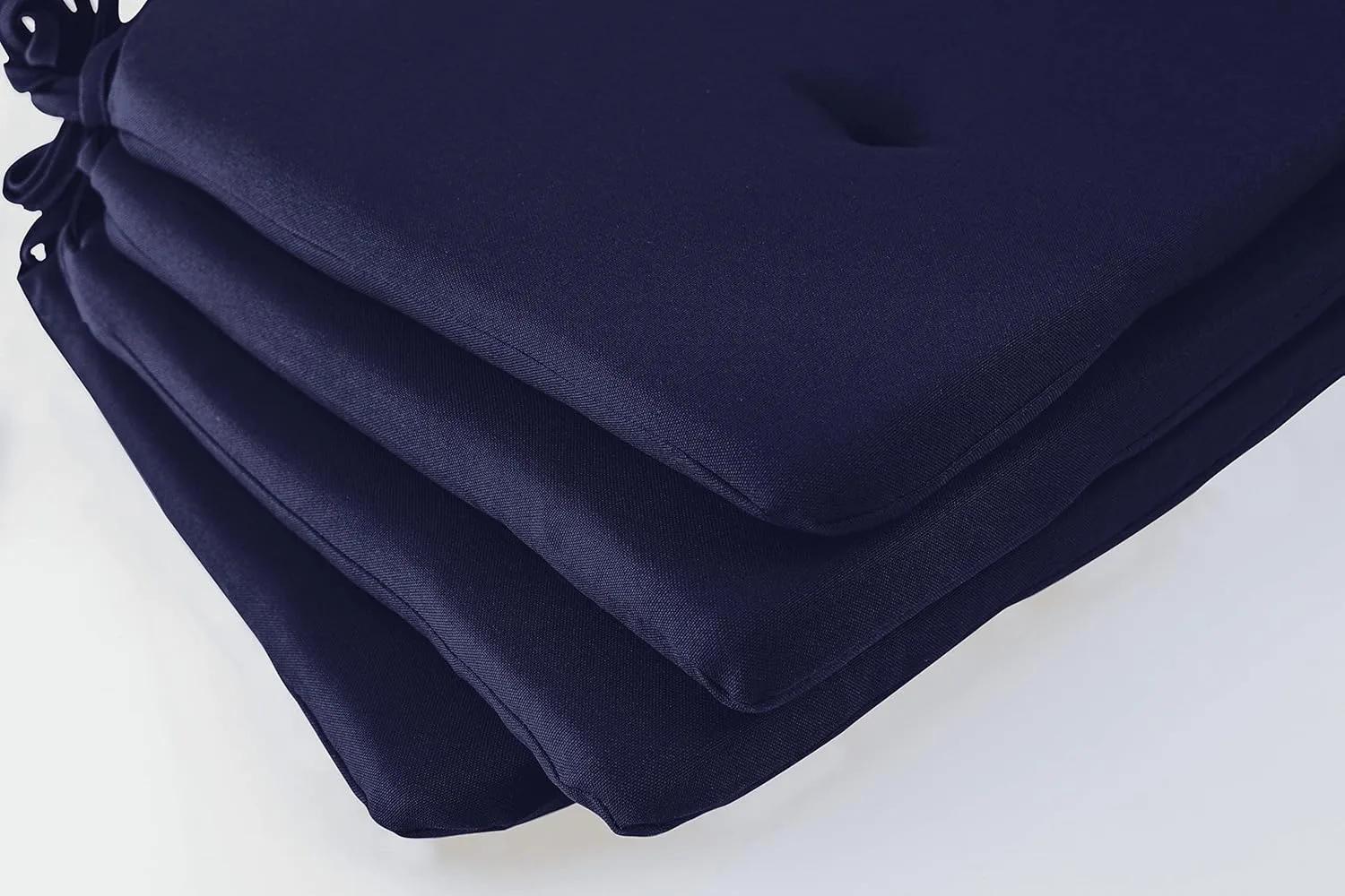 Cojín para Silla Capitonado — Azul Marino (Set 4 Piezas) — Cojines