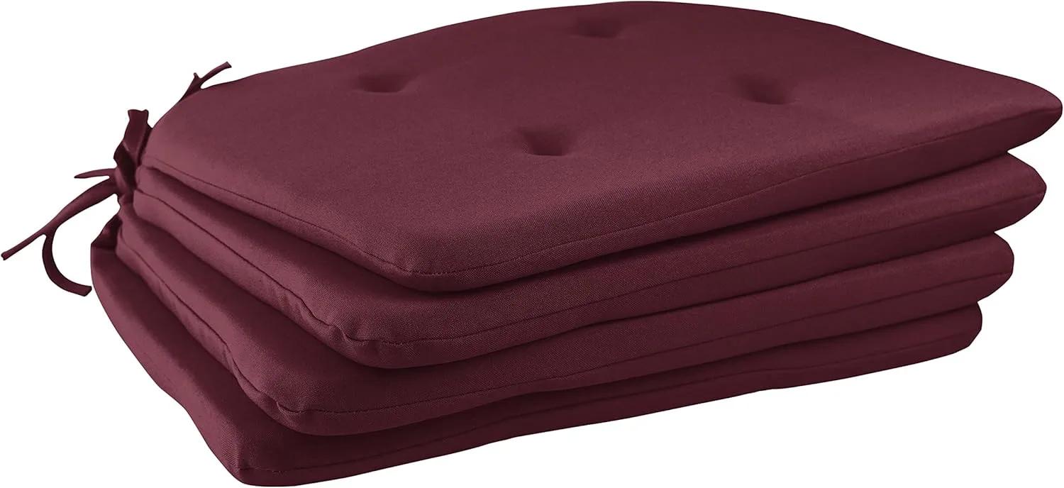 Cojín para Silla Capitonado — Tinto (Set 4 Piezas)