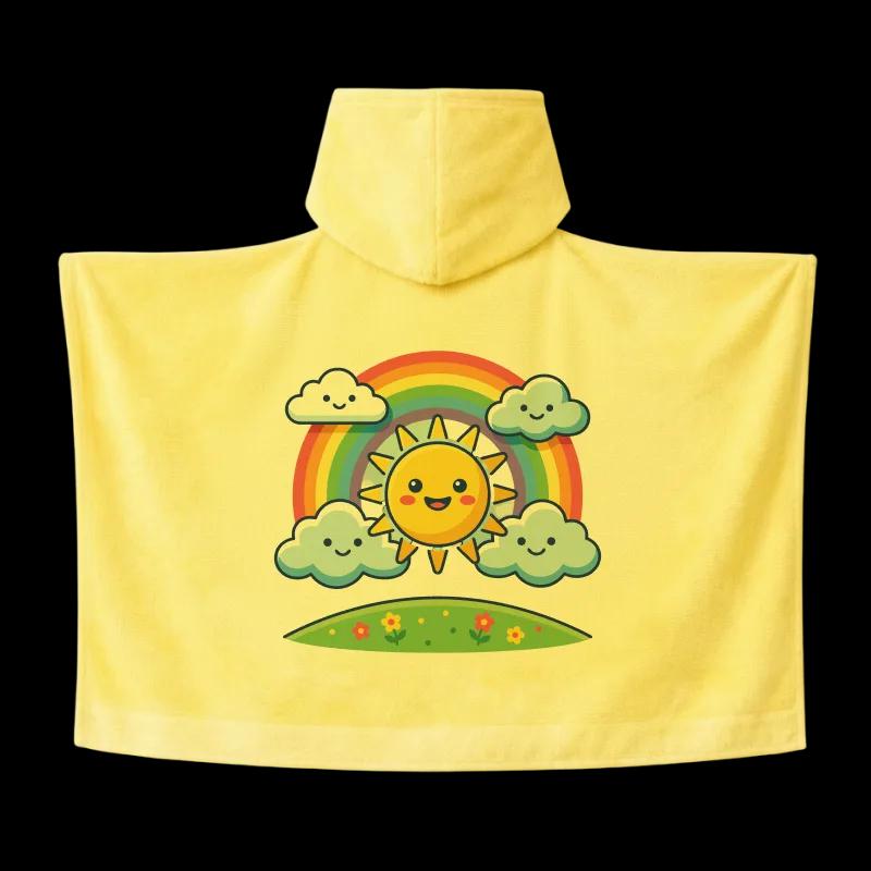 Salida de Baño Infantil con Gorro — Amarilla — Toallas salida de baño