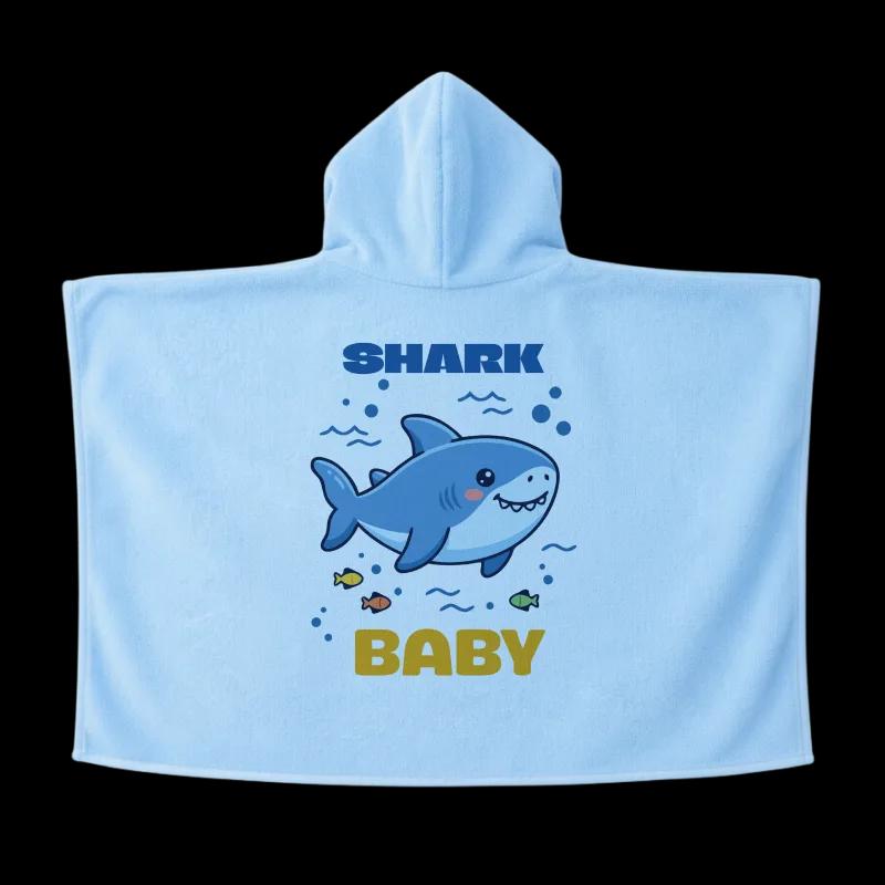 Salida de Baño Infantil con Gorro — Azul Cielo